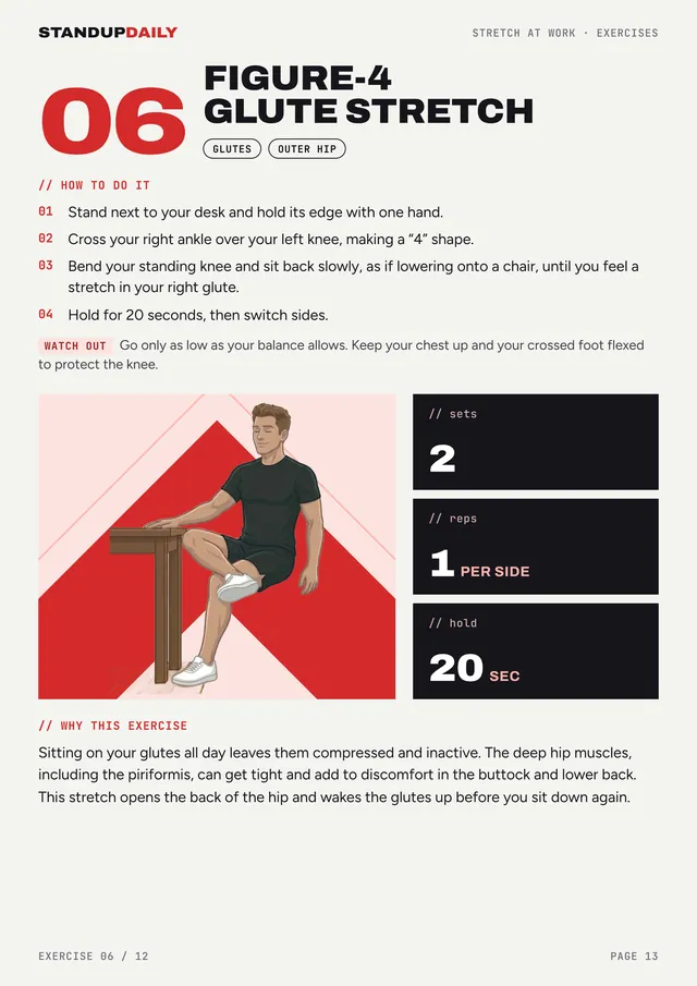 Exercise page: figure-4 glute stretch